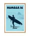 Retro Print | Surf Number 16 Beach | Australia